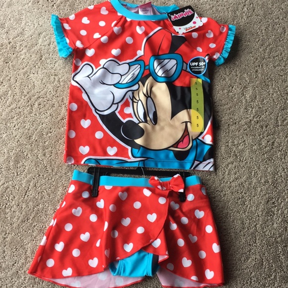 minnie mouse rash guard swimsuit